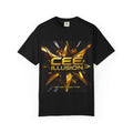 Illusion Graphic T-Shirt — "CEE ILLUSION" Bold Gold Star Design