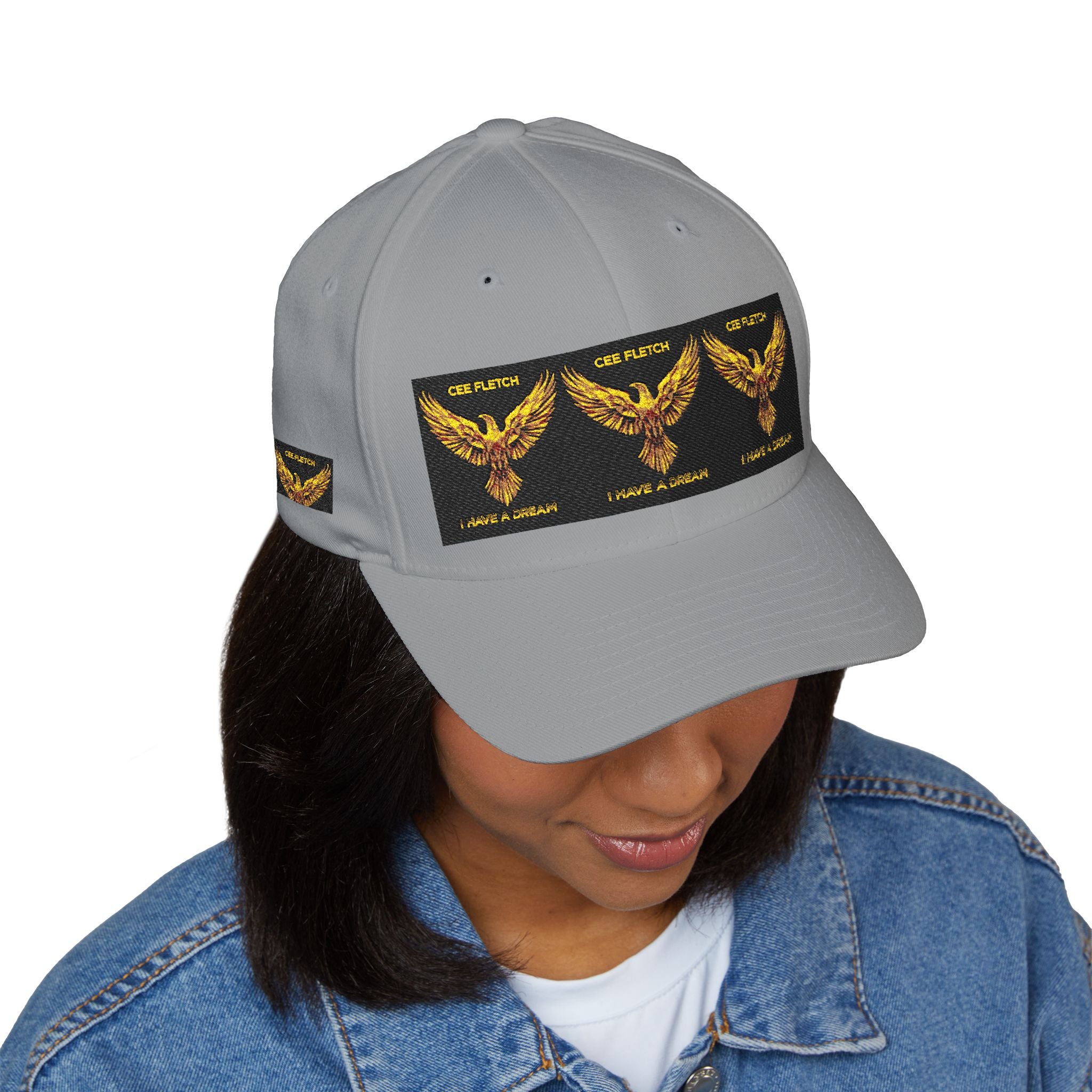Embroidered Golden Eagle Patch Cap – Retro Military Crest Hat