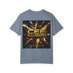 Cee Illusion Graphic T-Shirt — Bold Gold Starburst Design