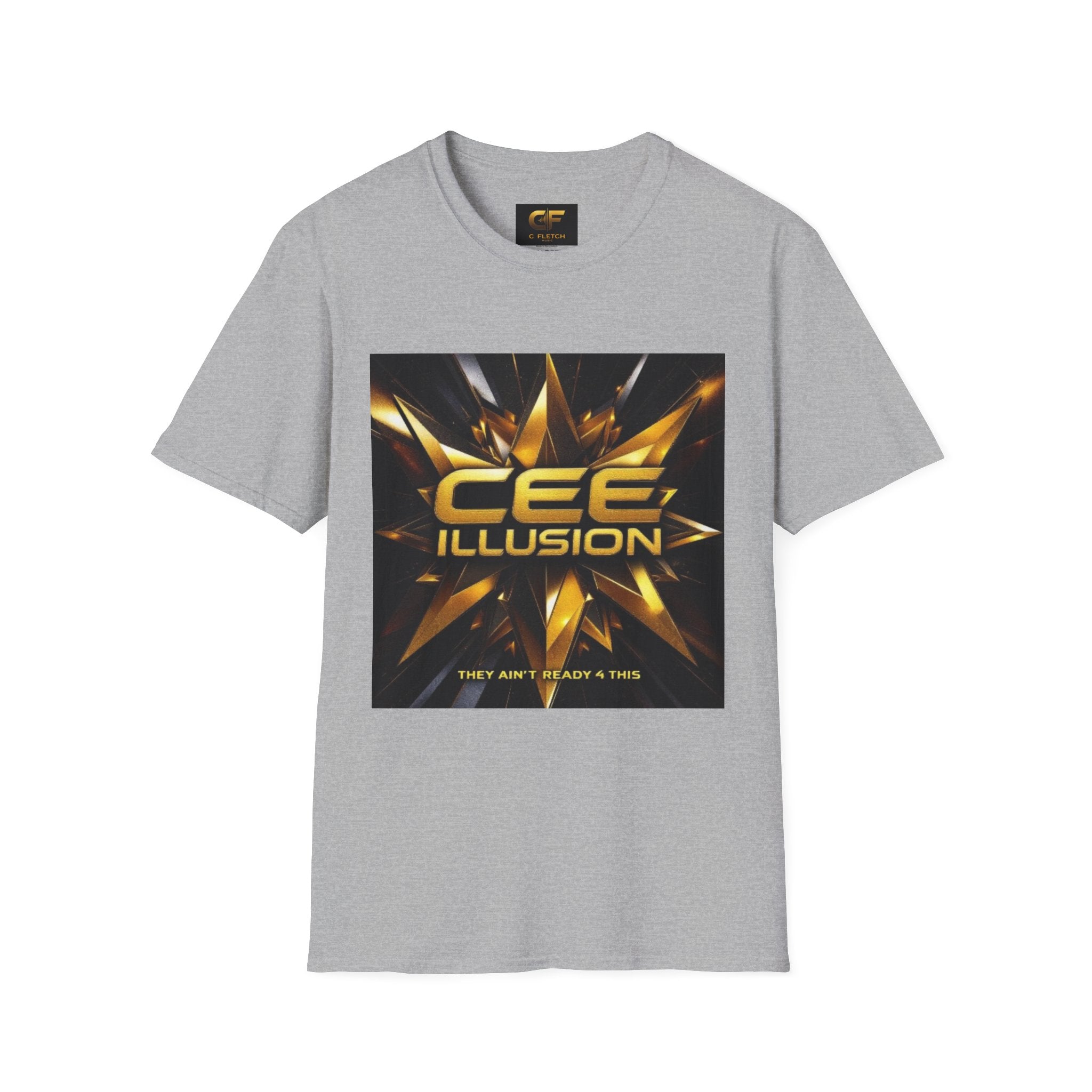 Illusion Graphic T-Shirt — 'Cee Illusion' Bold Gold Logo Tee