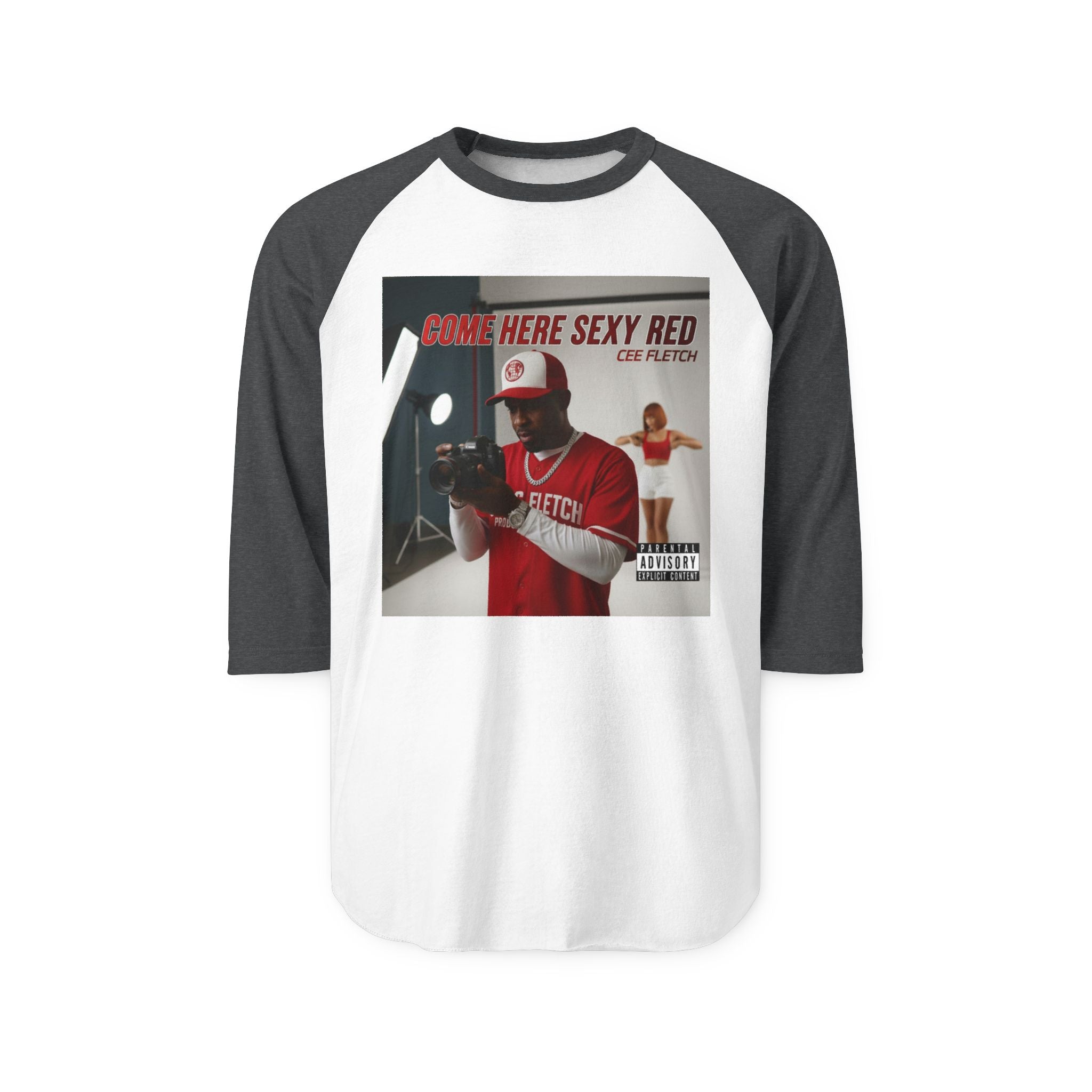 Raglan Shirt - 'Come Here Sexy Red' Retro Baseball Graphic