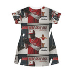 Come Here Sexy Red T-Shirt Dress — All-Over Print Music Album Cover Dress