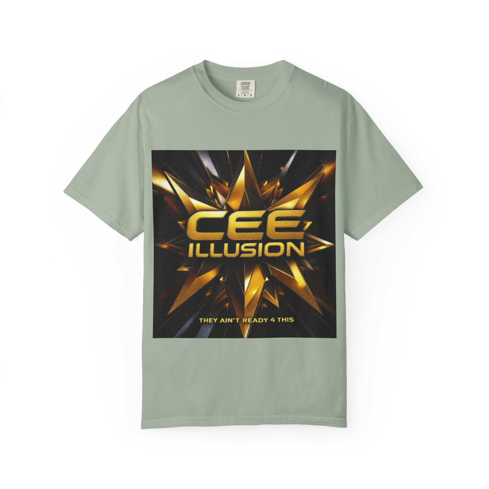 Cee Illusion Graphic T-Shirt — Bold Gold Starburst Design