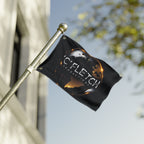 Double-Sided Flag — ‘C’ Fletch Productions Logo Globe Flag (Outdoor/Indoor)