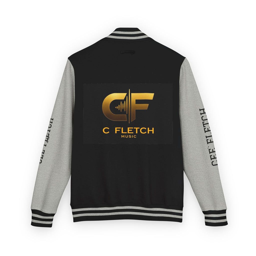 C Fletch Music Letterman Jacket — Red/White Varsity Jacket with Logo