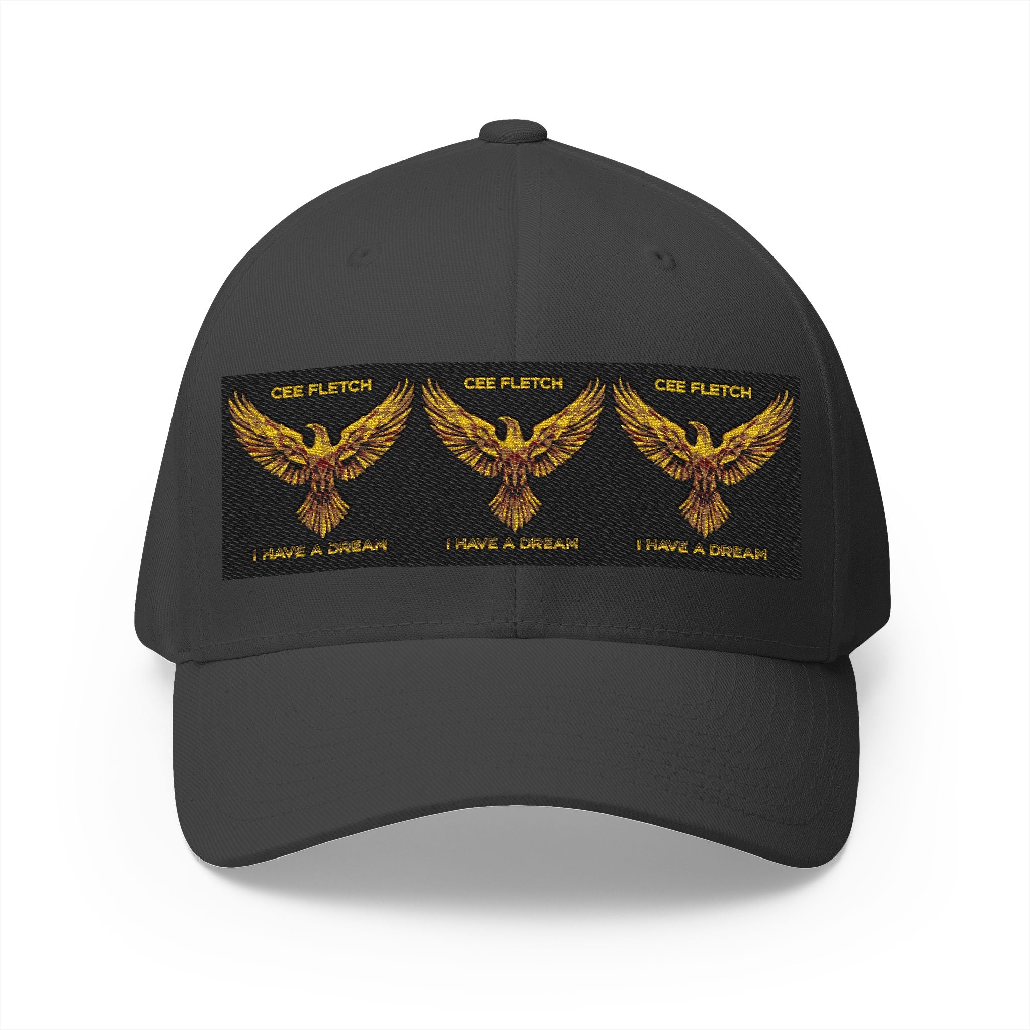 Embroidered Golden Eagle Patch Cap – Retro Military Crest Hat