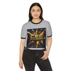 Illusion Logo Ringer T-Shirt — Bold Gold Graphic Tee