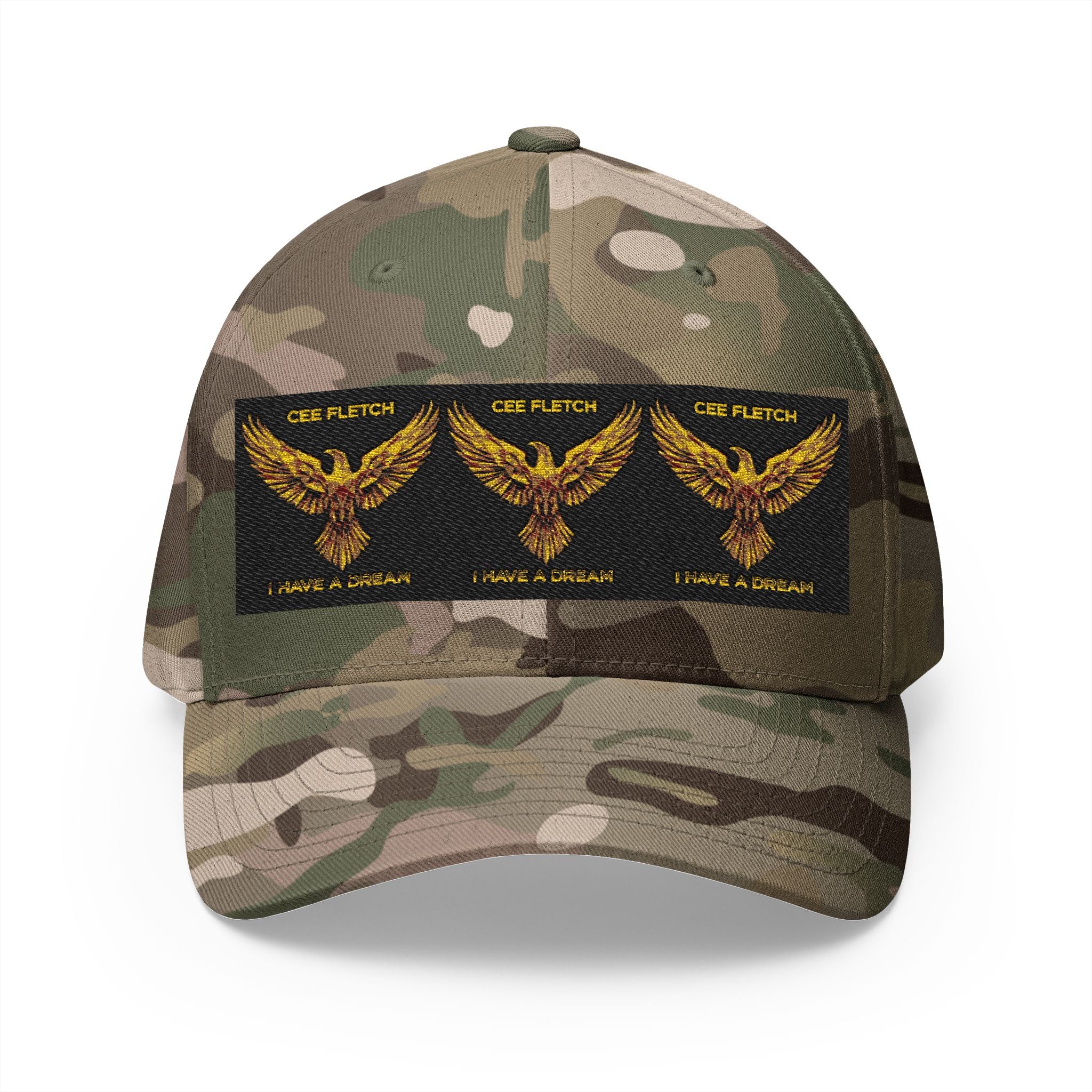 Embroidered Golden Eagle Patch Cap – Retro Military Crest Hat