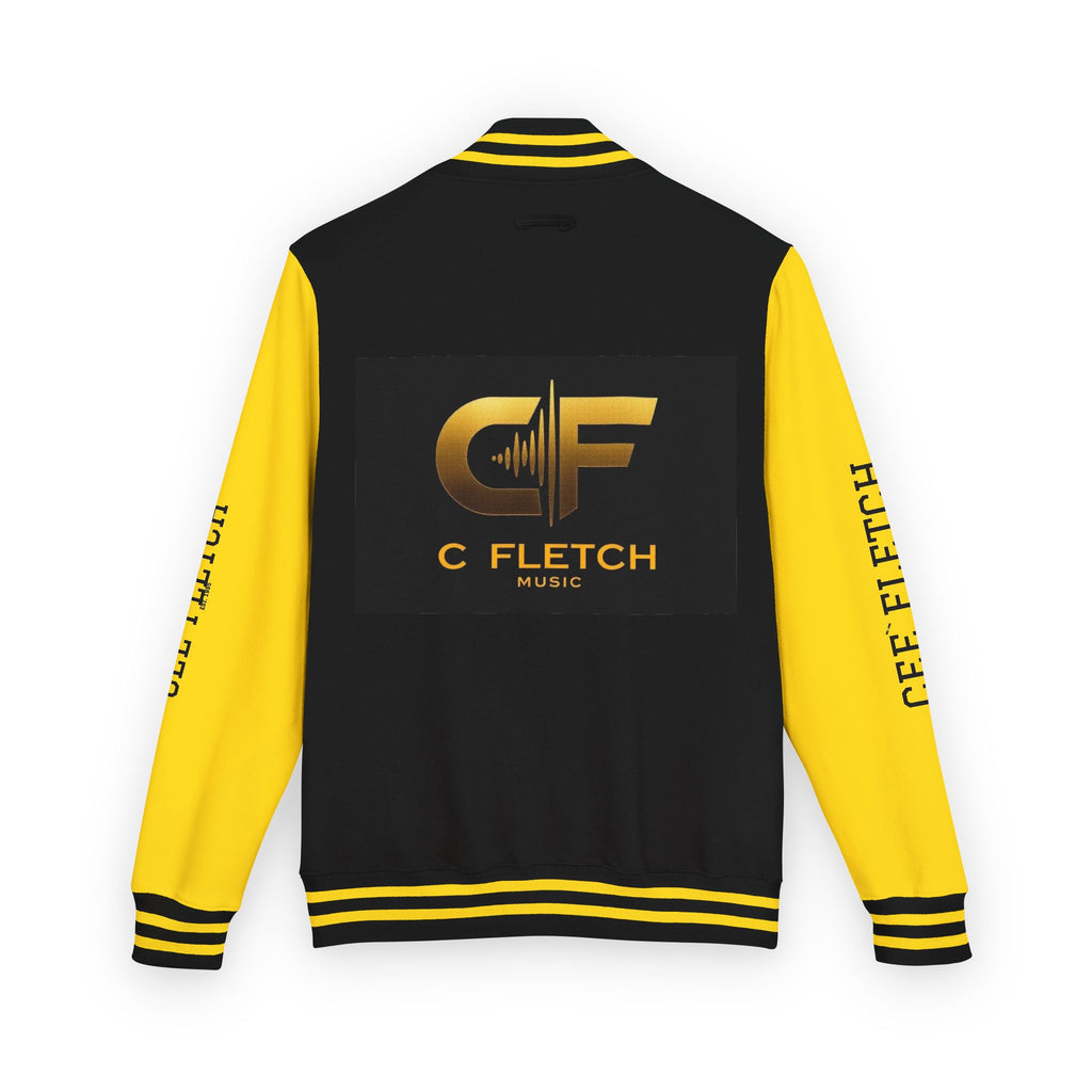 C Fletch Music Letterman Jacket — Red/White Varsity Jacket with Logo