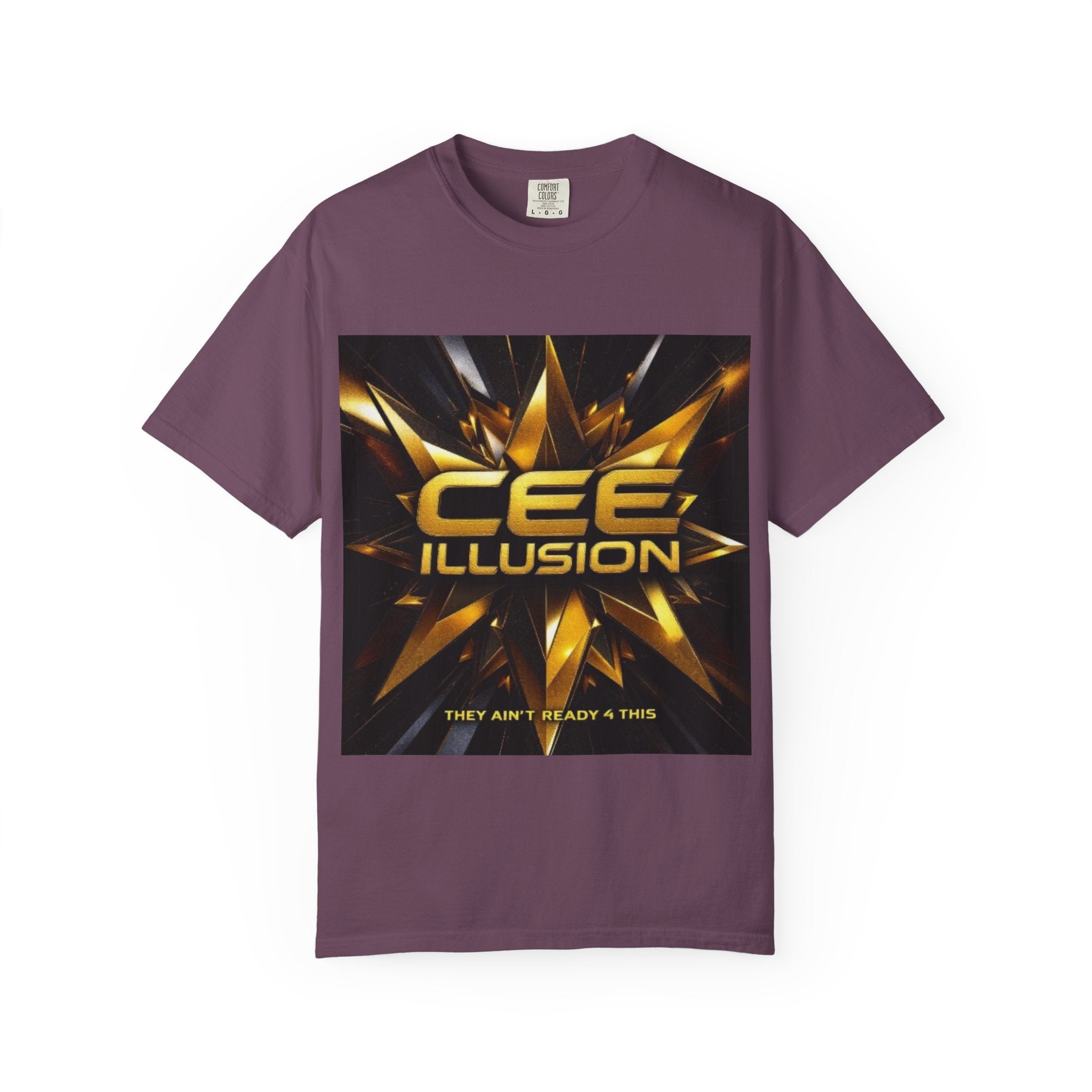 Cee Illusion Graphic T-Shirt — Bold Gold Starburst Design