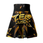 Gold Starburst Skater Skirt — Bold Geometric All-Over Print