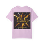 Cee Illusion Graphic T-Shirt — Bold Gold Starburst Design