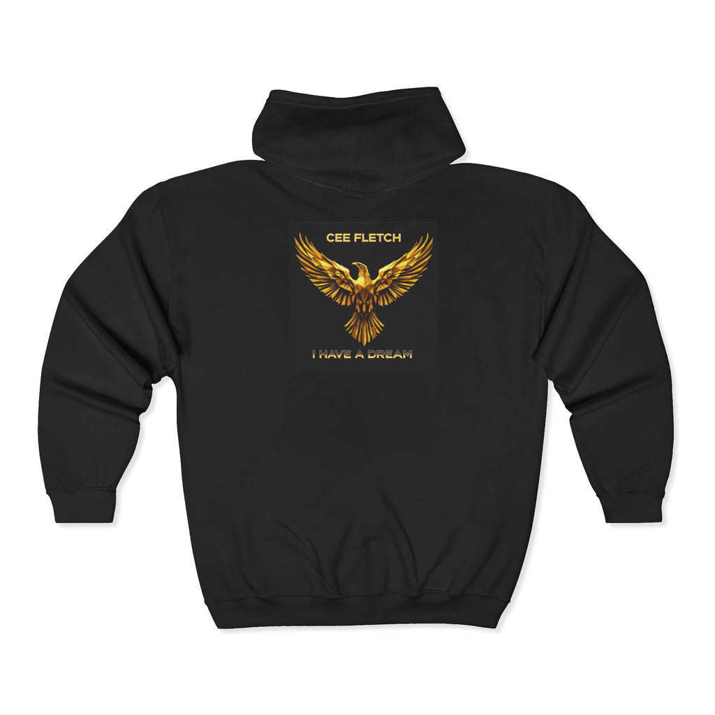 Golden Phoenix Zip Hoodie - "Cee Fletch I Have A Dream" Graphic