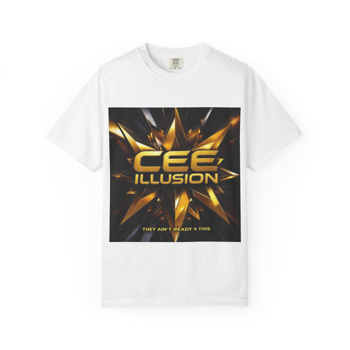 Cee Illusion Graphic T-Shirt — Bold Gold Starburst Design