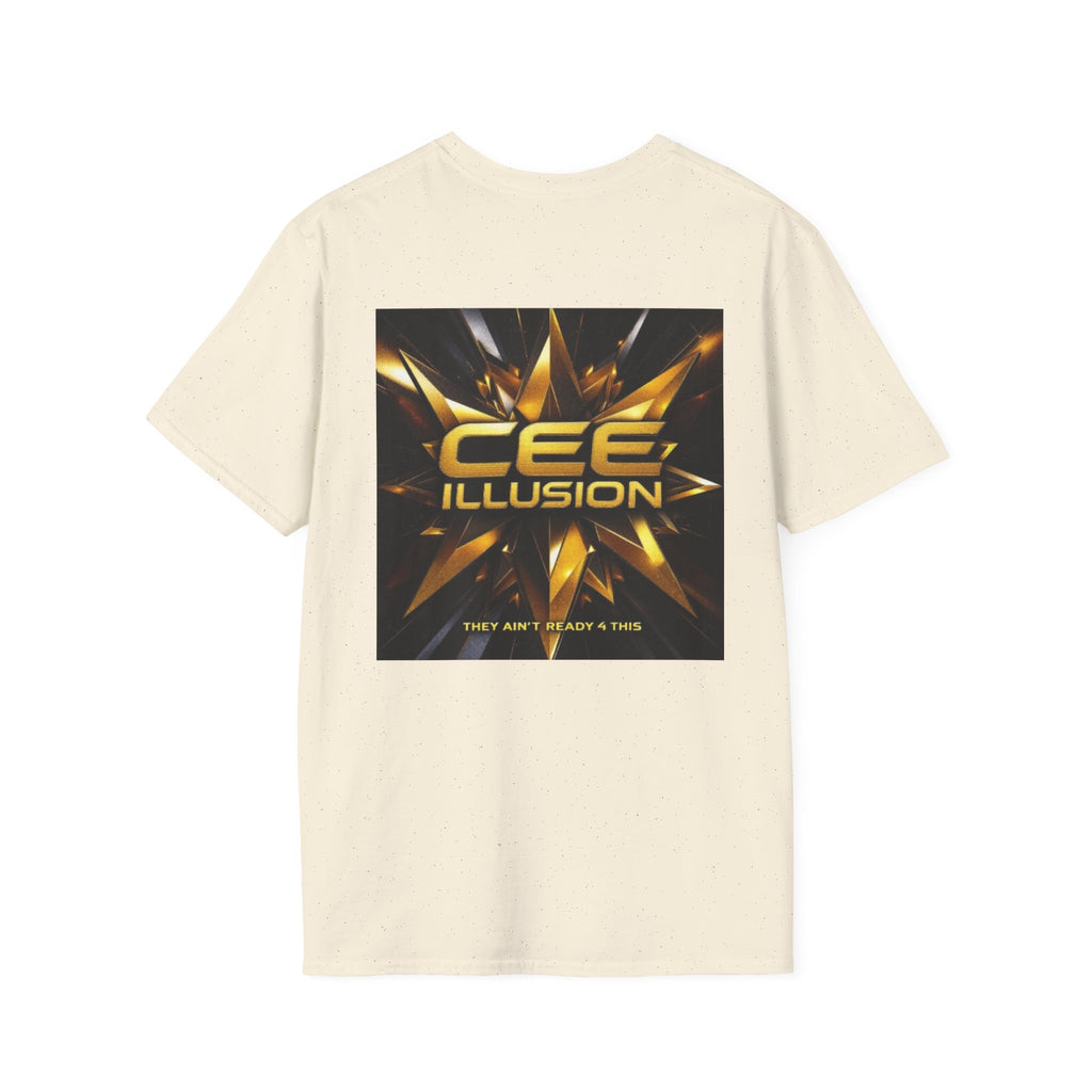 Illusion Graphic T-Shirt — 'Cee Illusion' Bold Gold Logo Tee