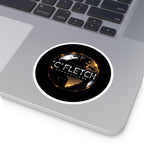 C'Fletch Productions Globe Logo Round Vinyl Sticker — Indoor/Outdoor