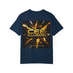 Cee Illusion Graphic T-Shirt — Bold Gold Starburst Design