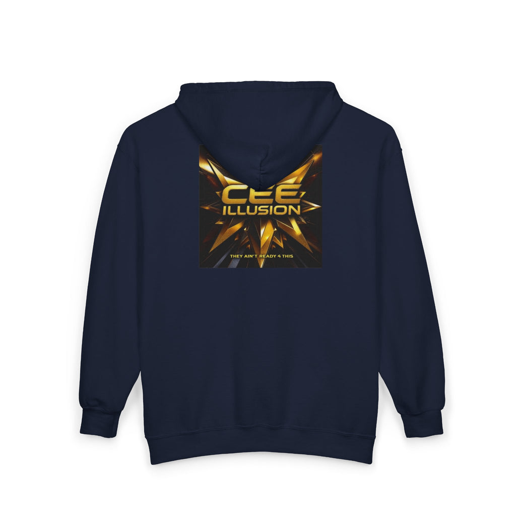 Illusion Logo Zip Hoodie — 'CEE Illusion' Gold Burst Full-Zip Sweatshirt