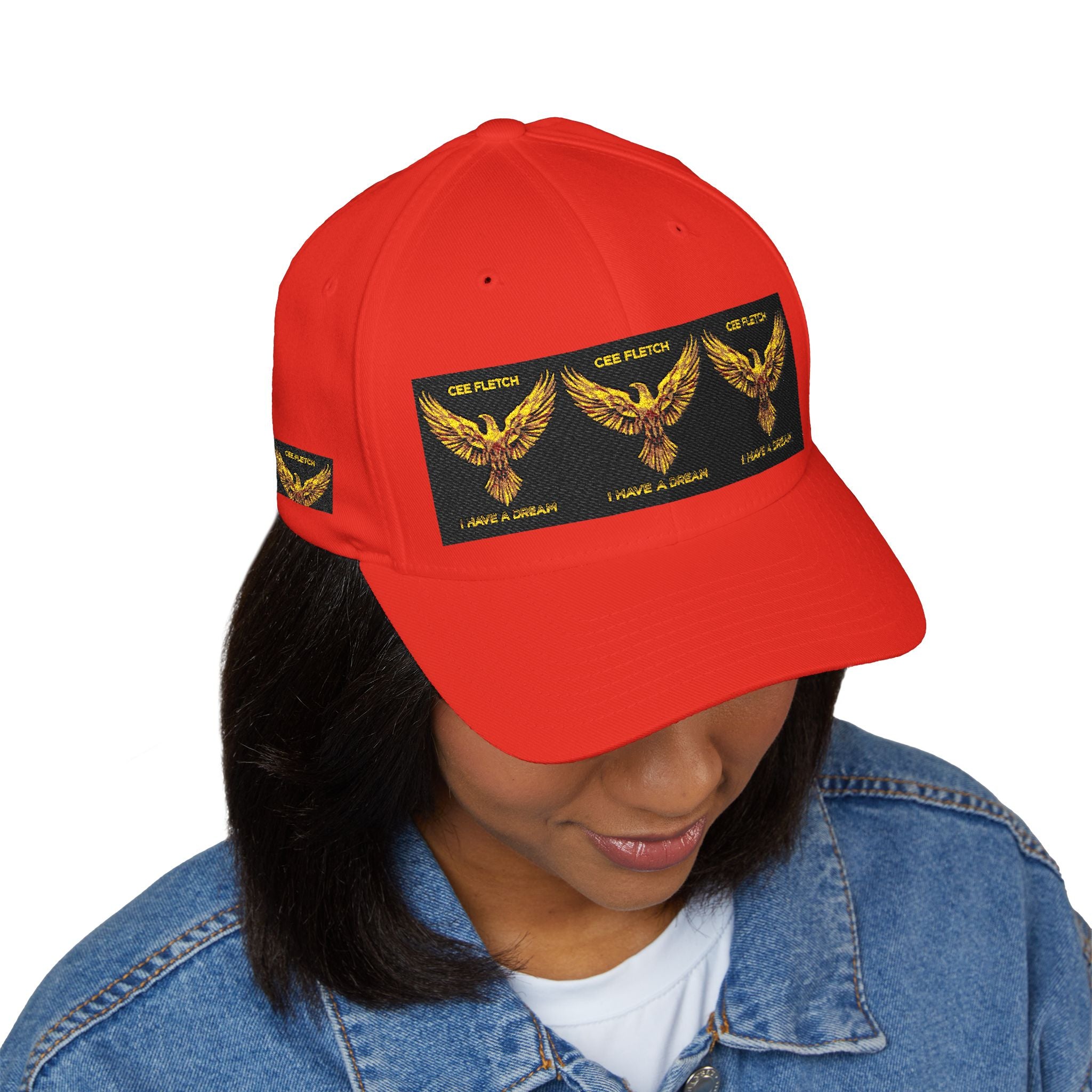 Embroidered Golden Eagle Patch Cap – Retro Military Crest Hat