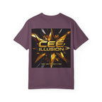 Cee Illusion Graphic T-Shirt — Bold Gold Starburst Design