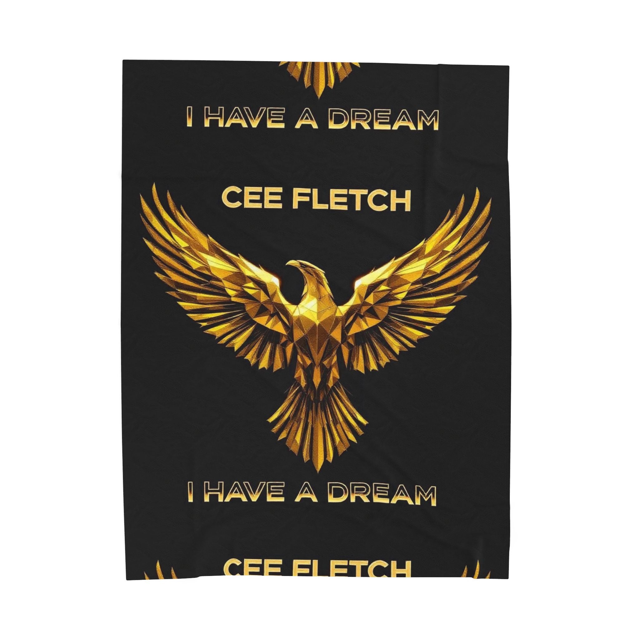 Velveteen Blanket — Gold Phoenix "I Have a Dream" Personalized Throw