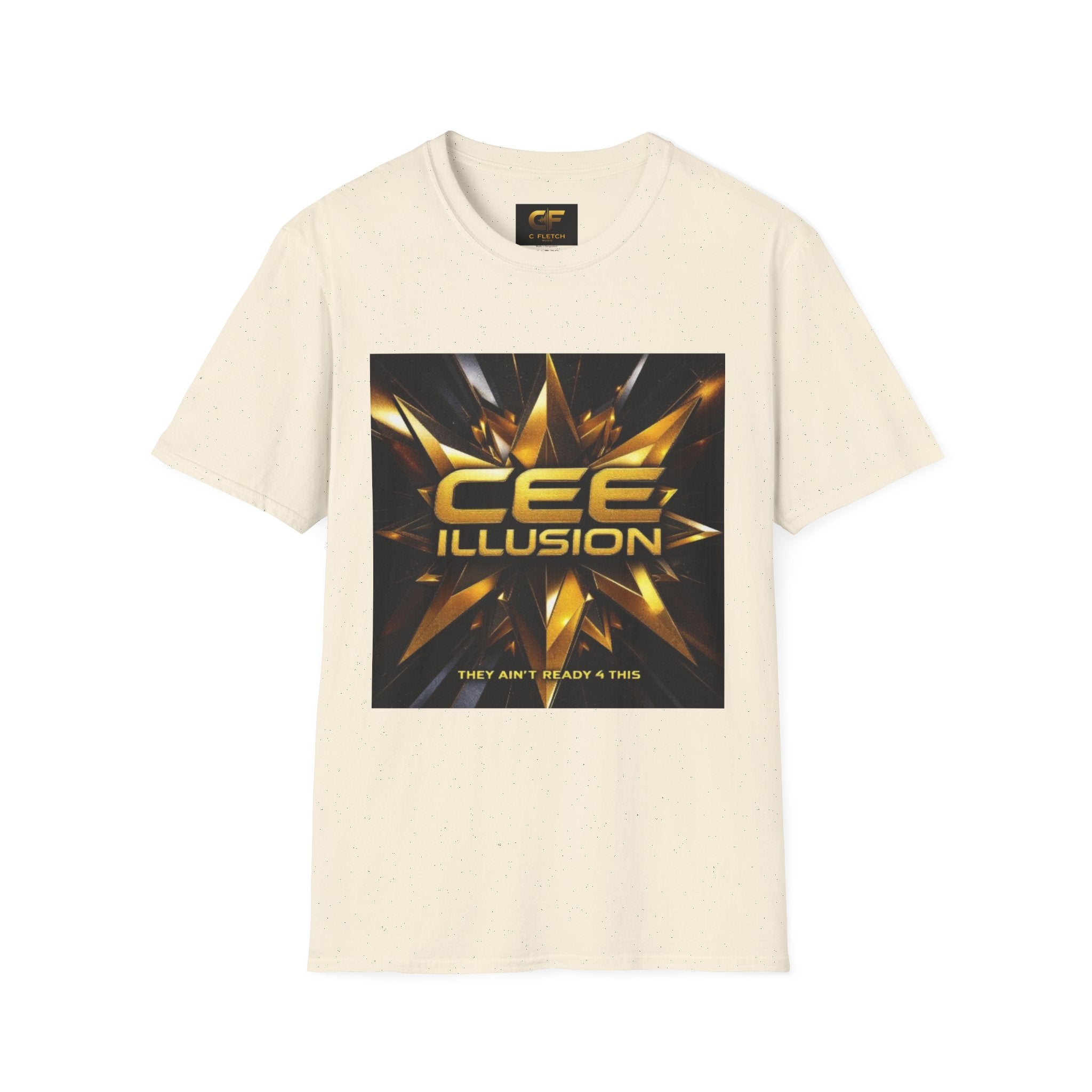 Illusion Graphic T-Shirt — 'Cee Illusion' Bold Gold Logo Tee