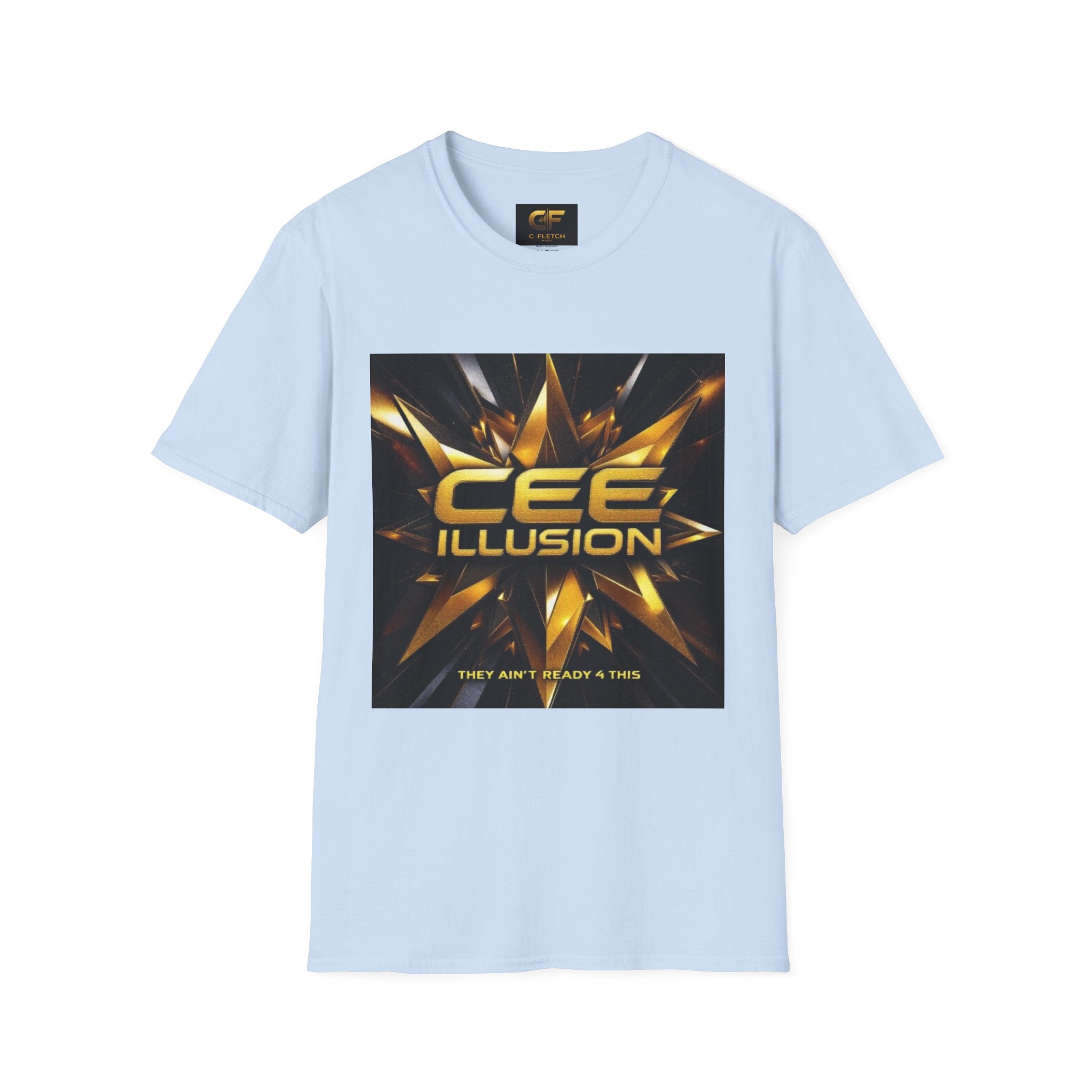 Illusion Graphic T-Shirt — 'Cee Illusion' Bold Gold Logo Tee