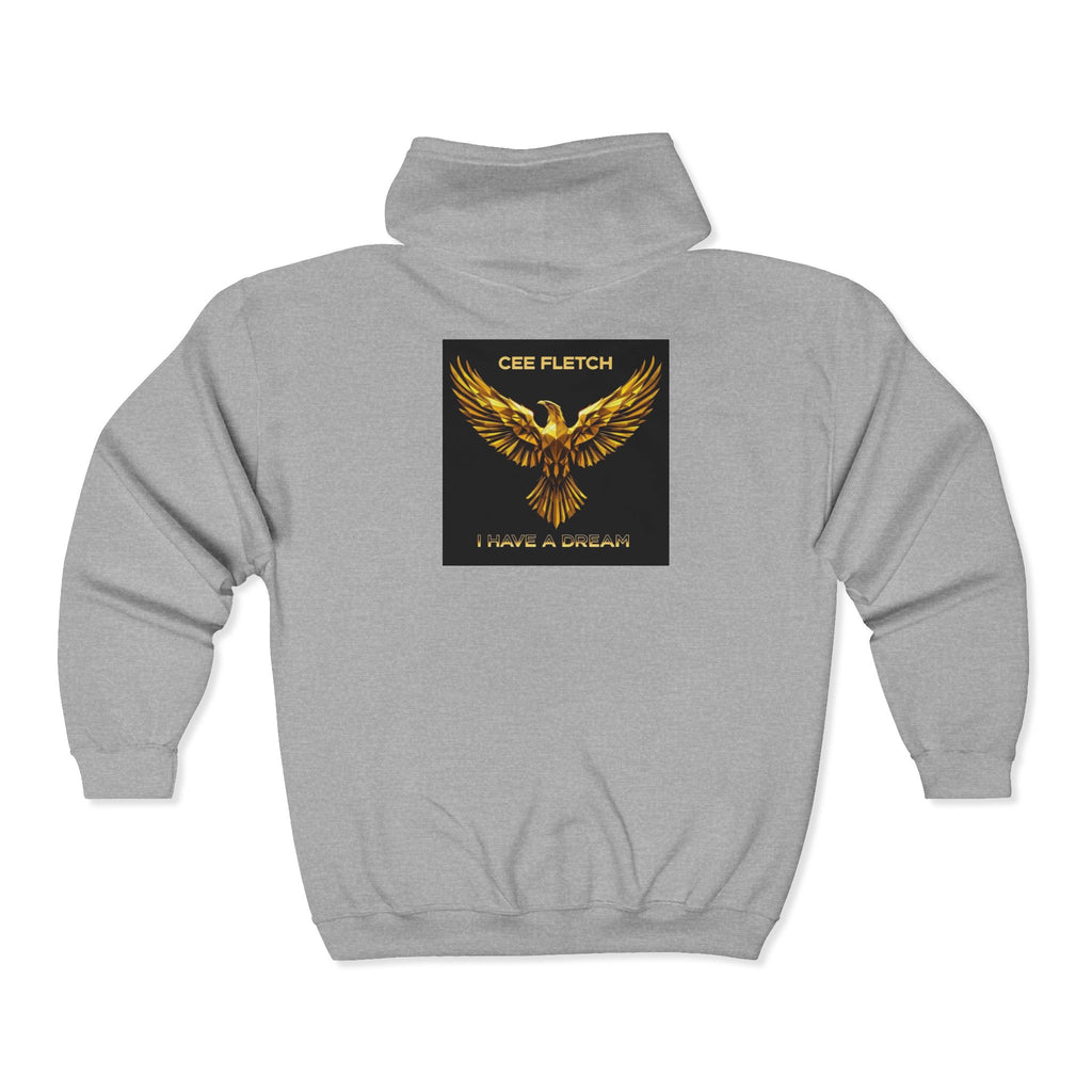 Golden Phoenix Zip Hoodie - "Cee Fletch I Have A Dream" Graphic