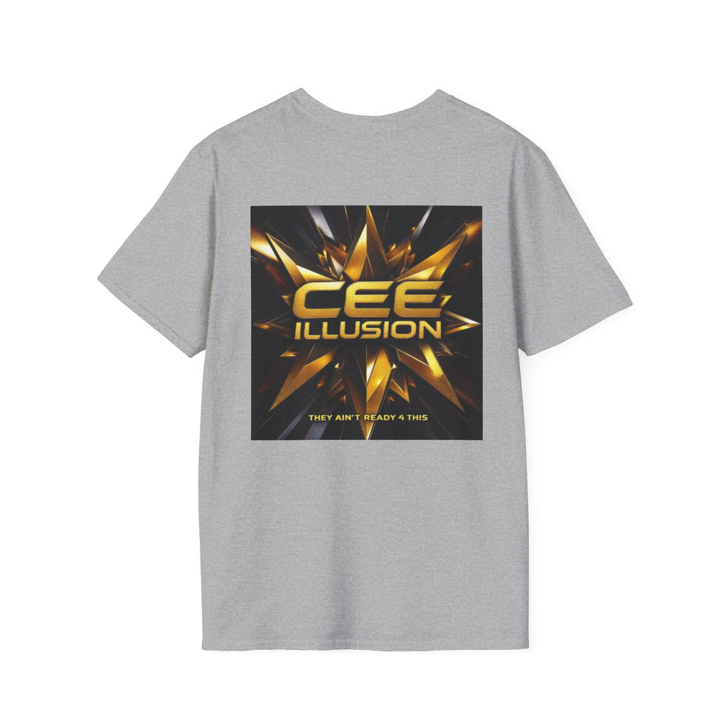 Illusion Graphic T-Shirt — 'Cee Illusion' Bold Gold Logo Tee