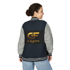 C Fletch Music Letterman Jacket — Red/White Varsity Jacket with Logo