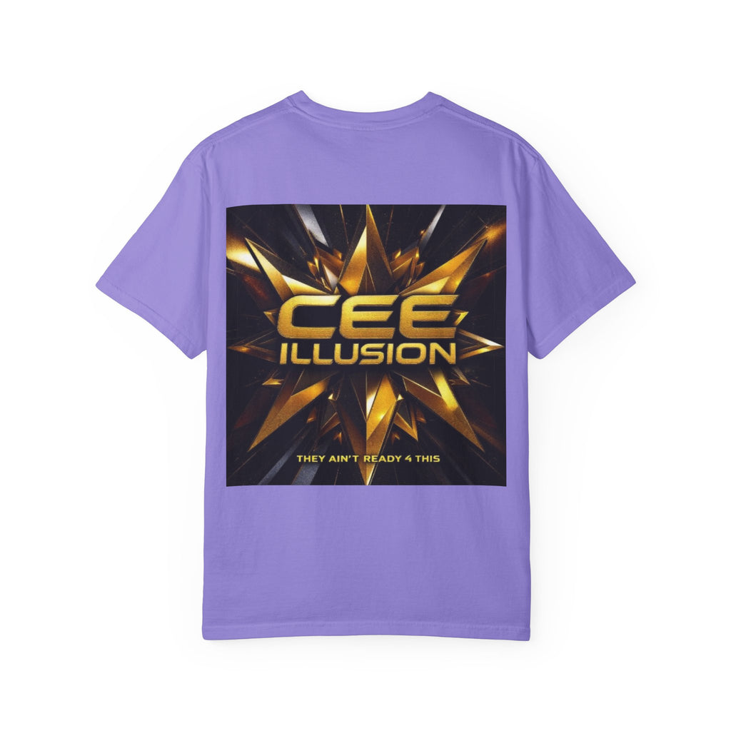 Cee Illusion Graphic T-Shirt — Bold Gold Starburst Design