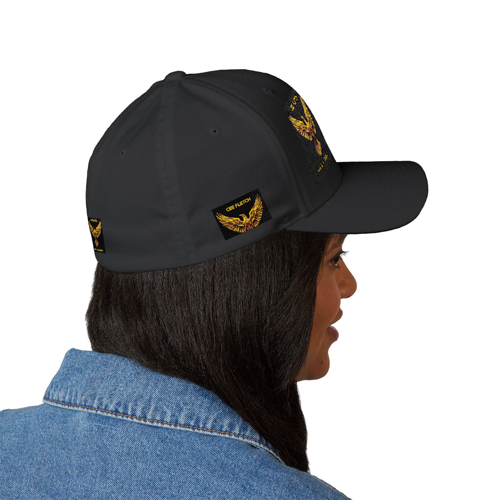 Embroidered Golden Eagle Patch Cap – Retro Military Crest Hat