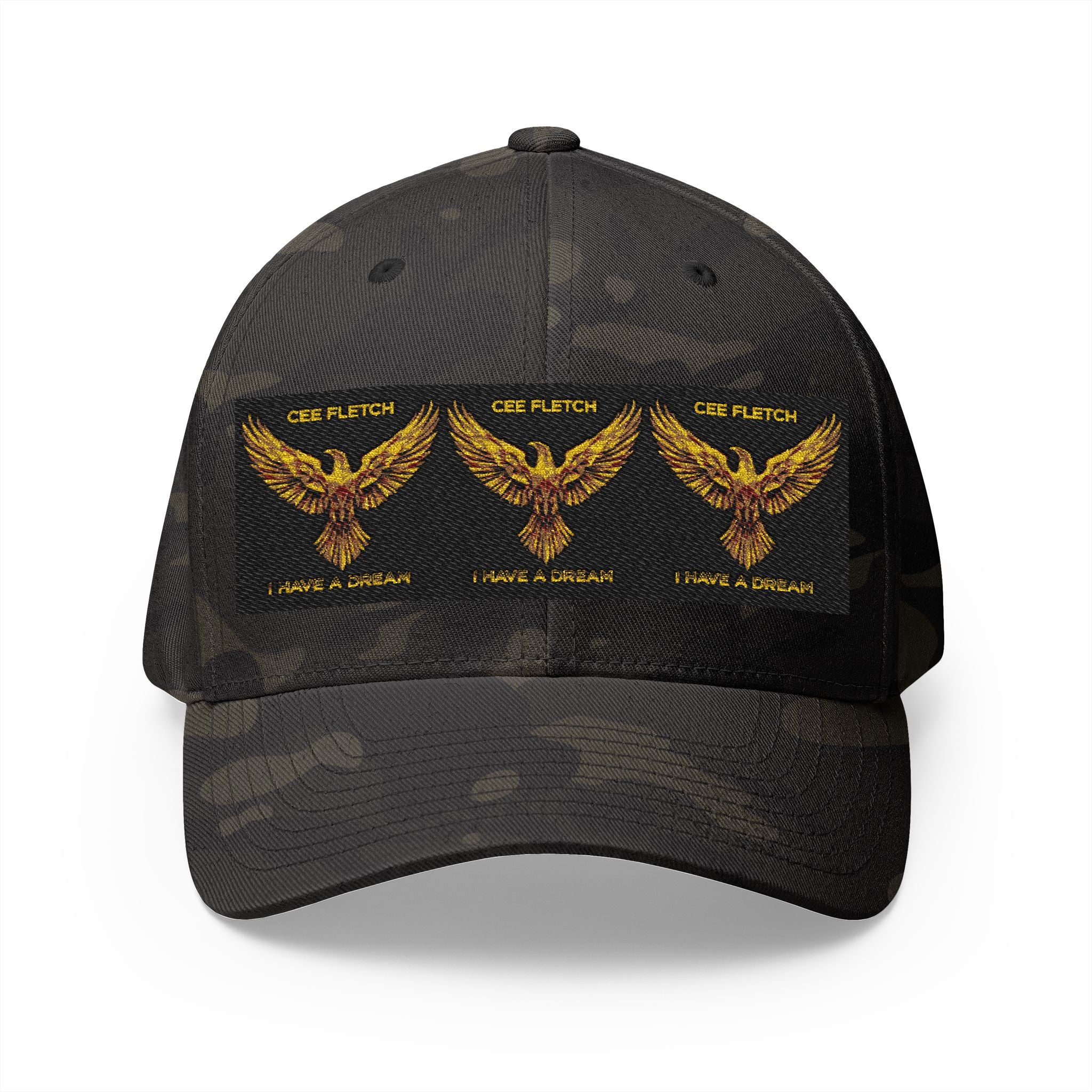 Embroidered Golden Eagle Patch Cap – Retro Military Crest Hat