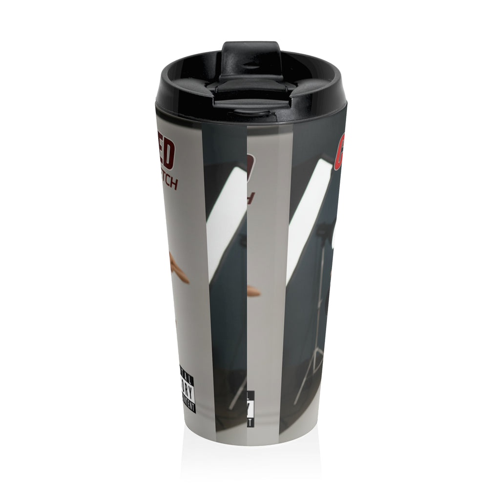 Stainless Steel Travel Mug — 'We Here Sexy' Music Artist Photo Travel Mug