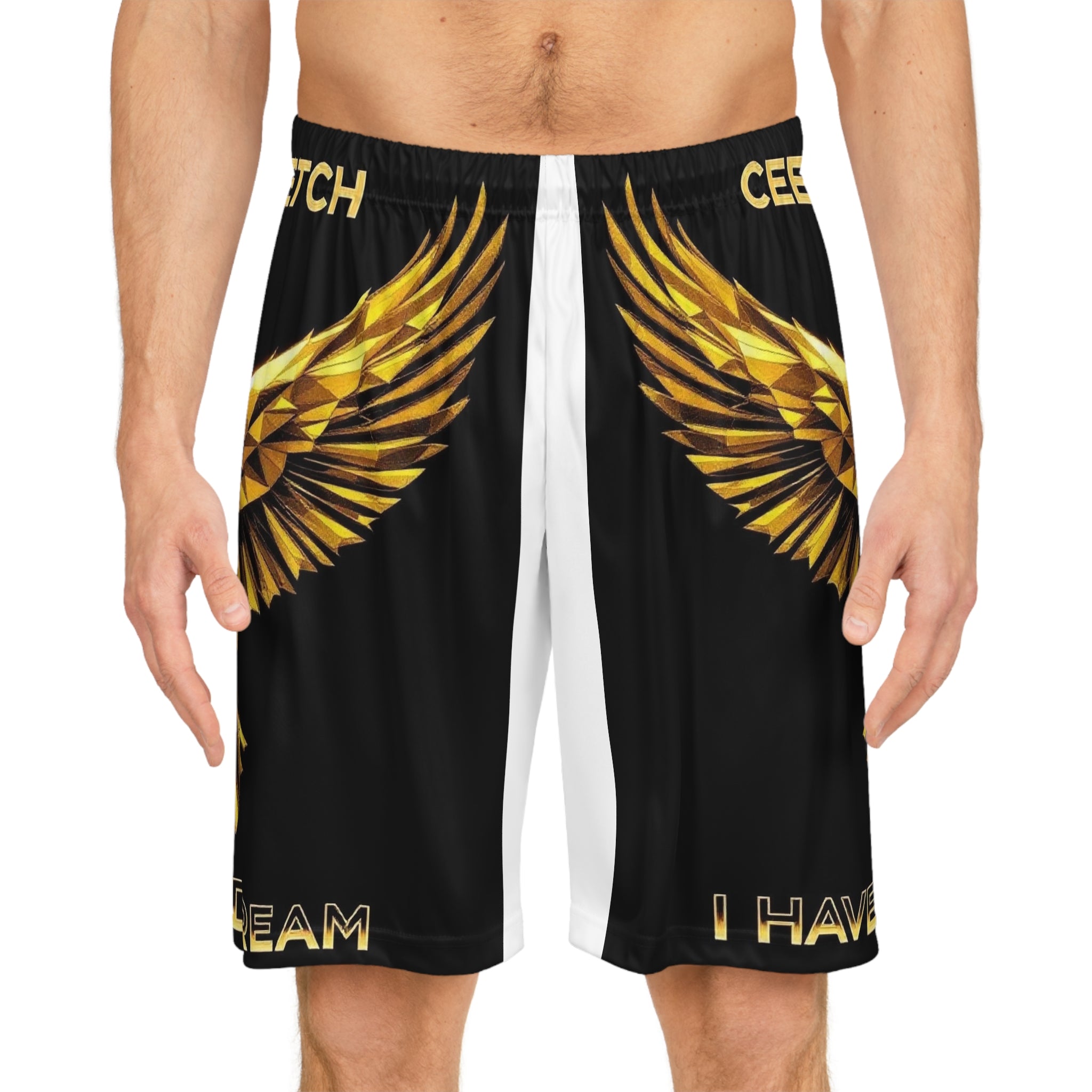 Gold Phoenix Basketball Shorts — "I Have A Dream" AOP Athletic Shorts