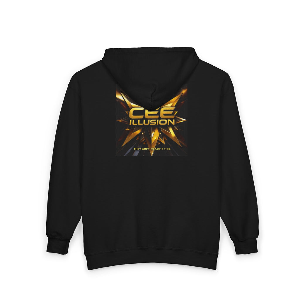 Illusion Logo Zip Hoodie — 'CEE Illusion' Gold Burst Full-Zip Sweatshirt