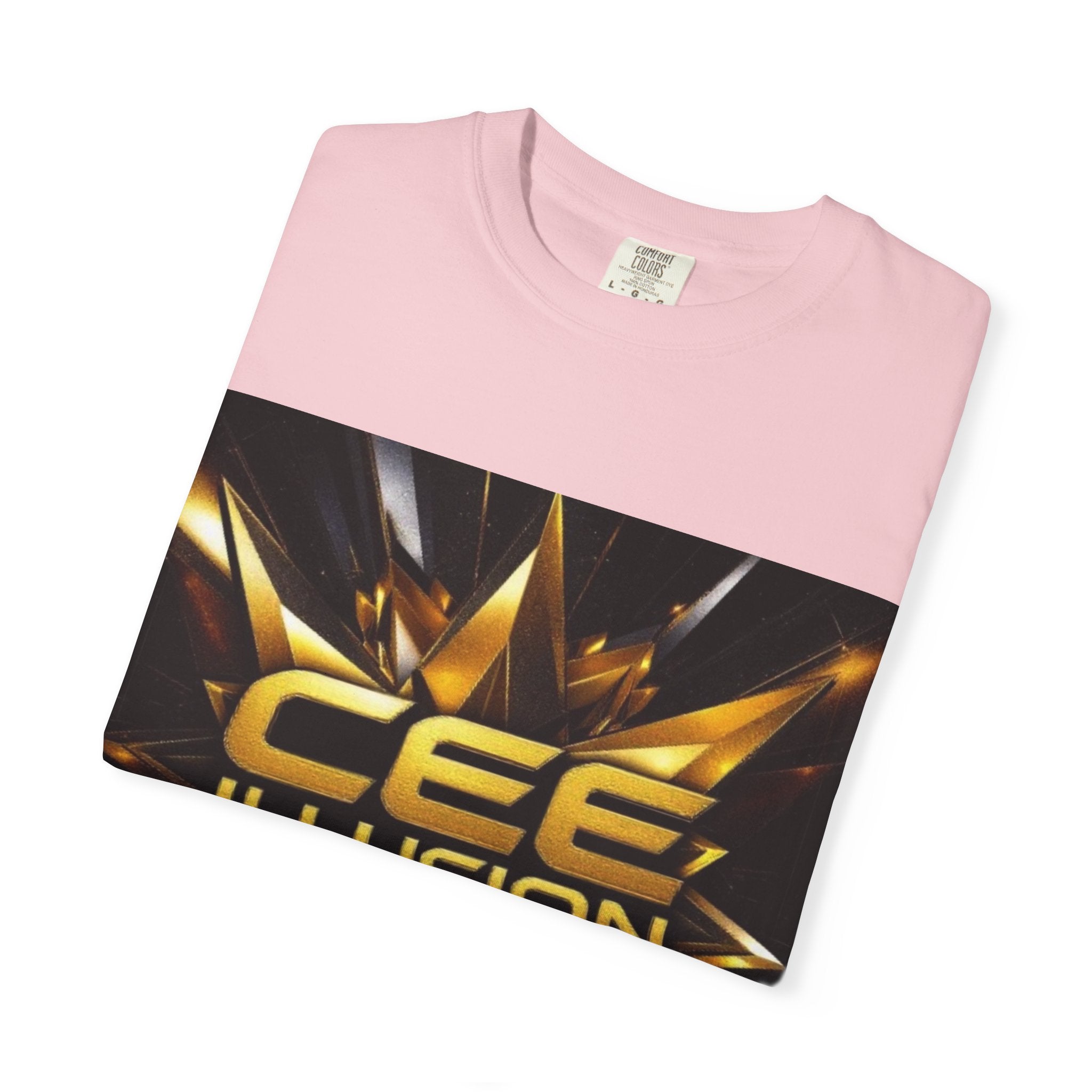 Cee Illusion Graphic T-Shirt — Bold Gold Starburst Design