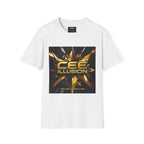 Illusion Graphic T-Shirt — 'Cee Illusion' Bold Gold Logo Tee