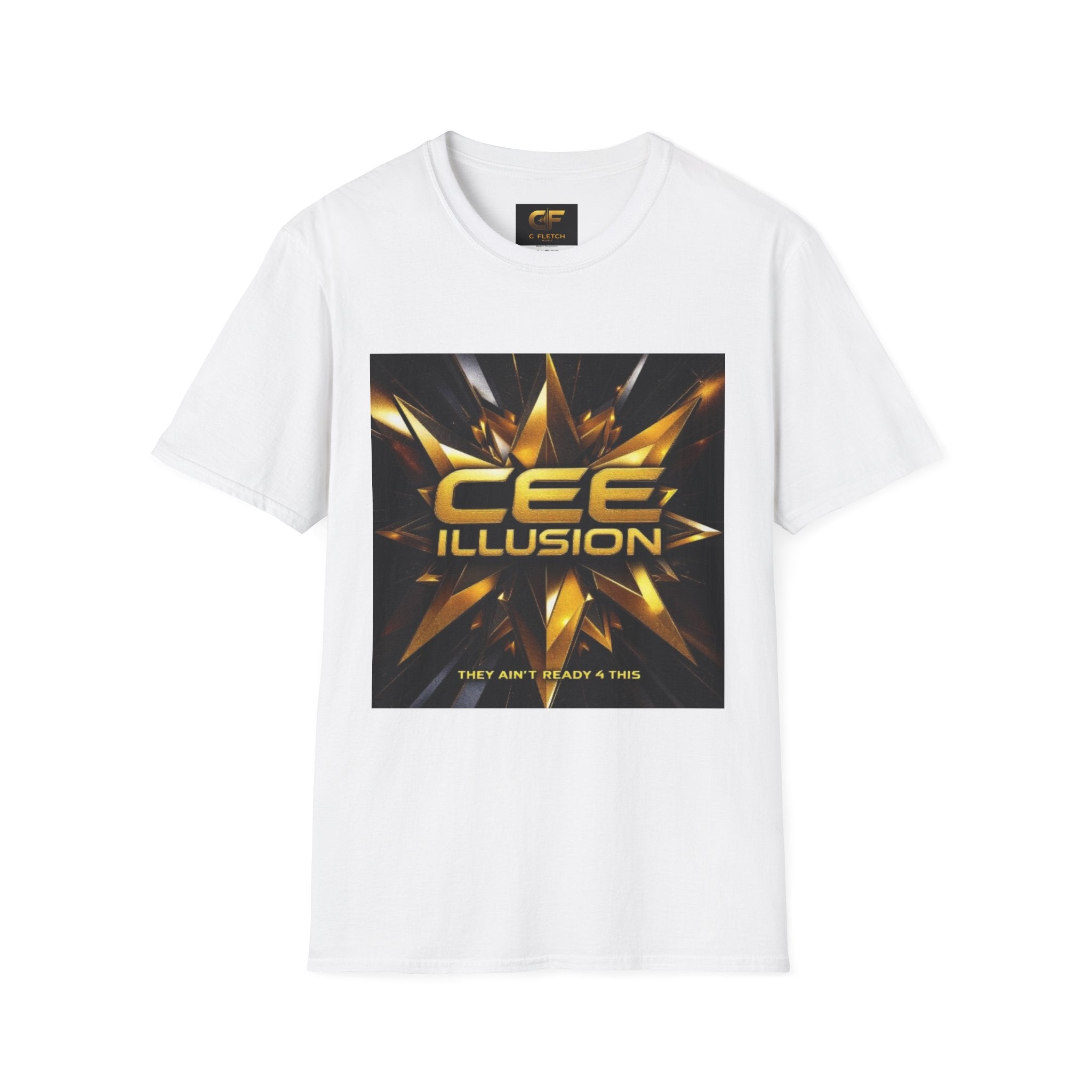 Illusion Graphic T-Shirt — 'Cee Illusion' Bold Gold Logo Tee