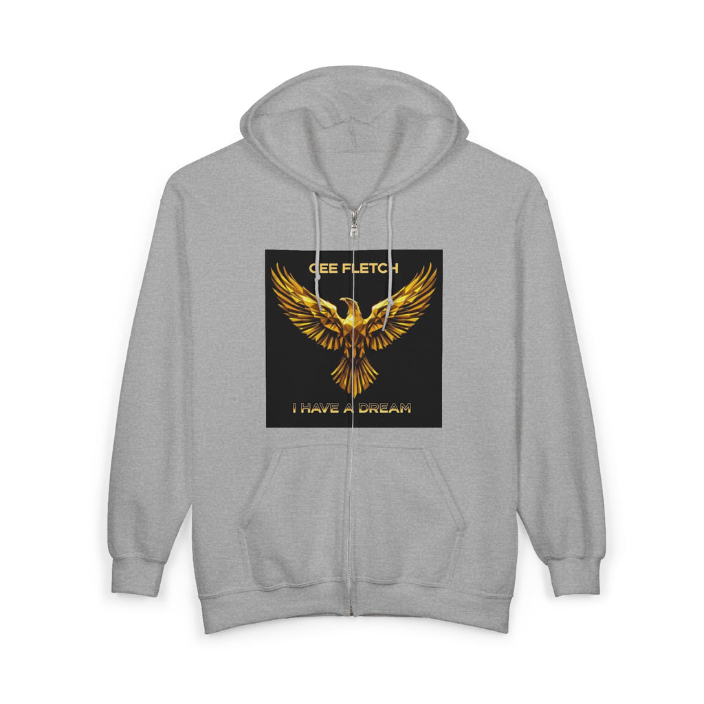 Golden Phoenix Zip Hoodie - "Cee Fletch I Have A Dream" Graphic