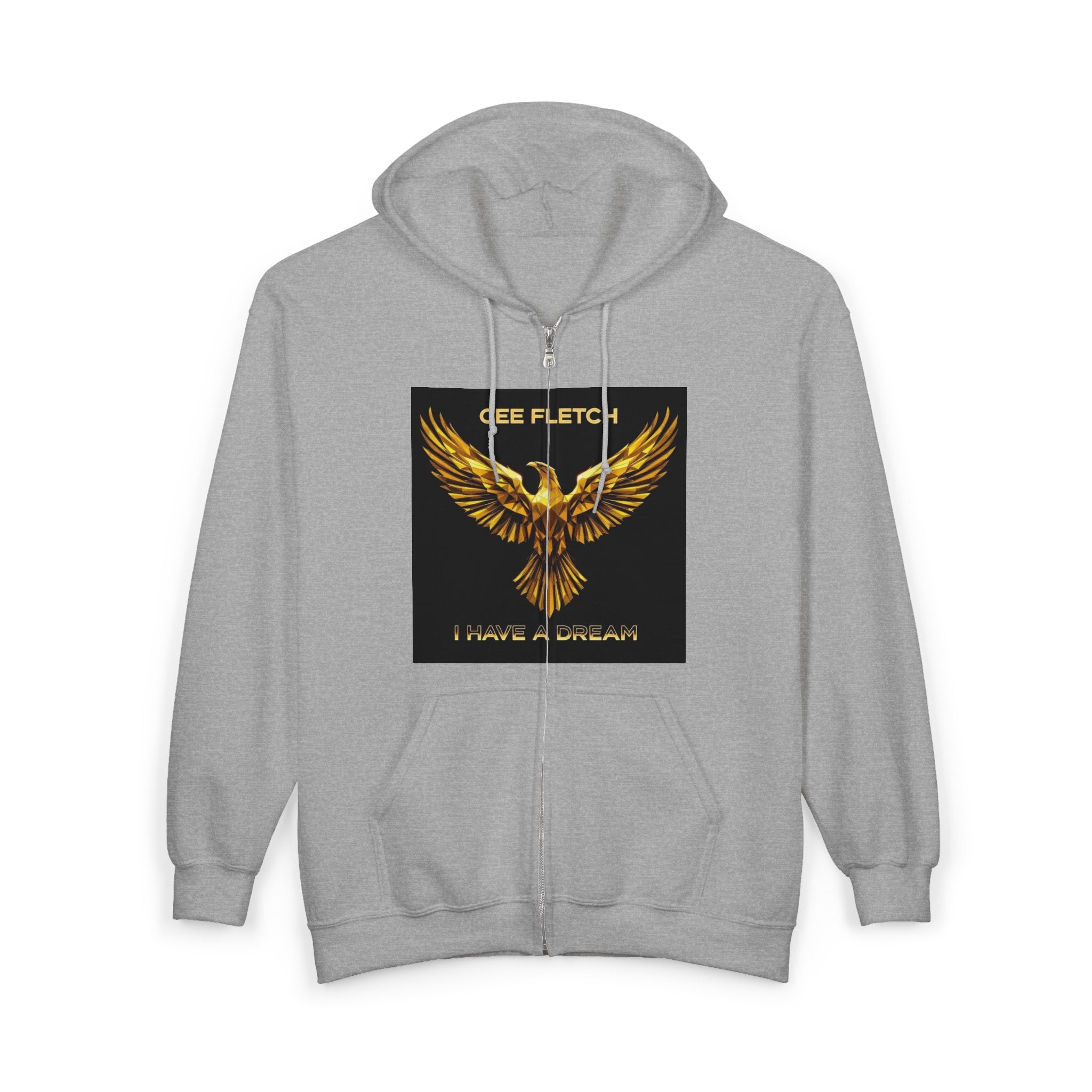 Golden Phoenix Zip Hoodie - "Cee Fletch I Have A Dream" Graphic