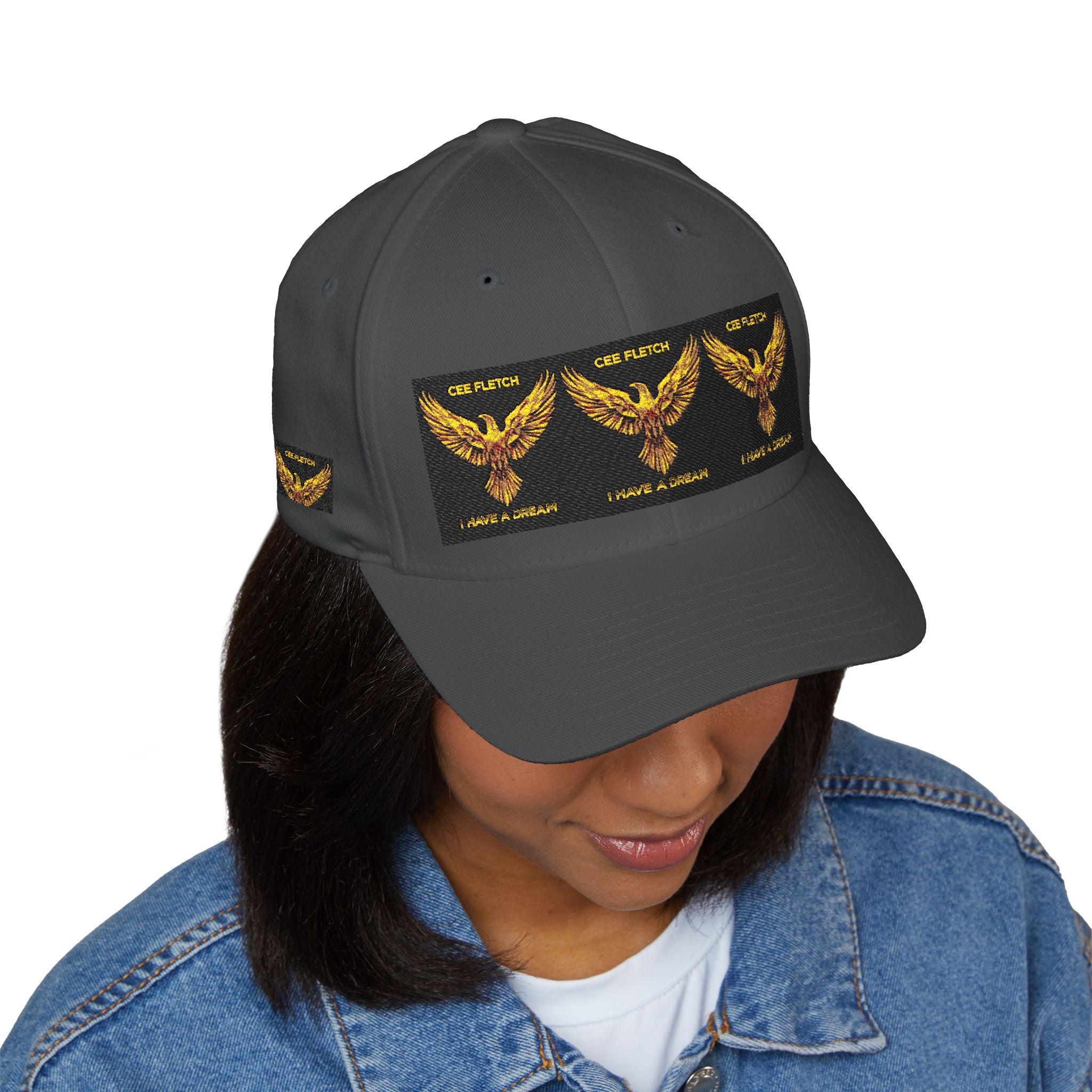 Embroidered Golden Eagle Patch Cap – Retro Military Crest Hat