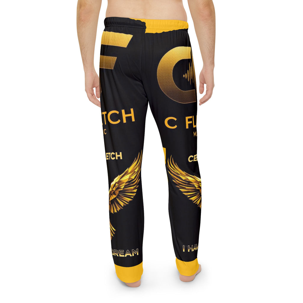 Men's Pajama Pants — Black & Gold C Fletch Music Lounge Pants