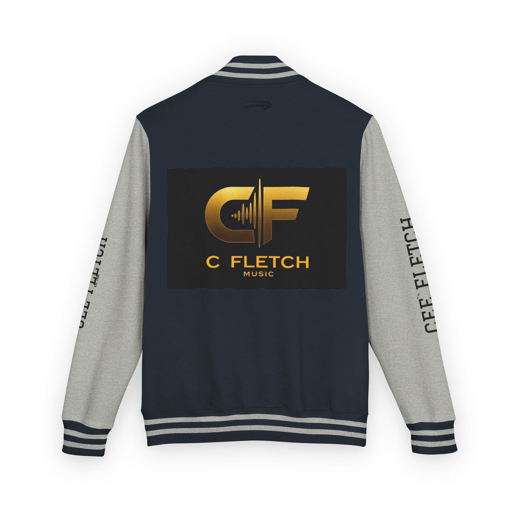 C Fletch Music Letterman Jacket — Red/White Varsity Jacket with Logo