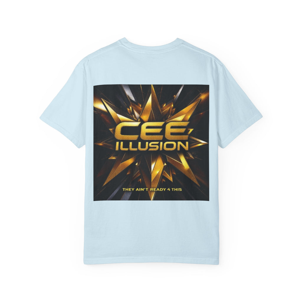 Cee Illusion Graphic T-Shirt — Bold Gold Starburst Design
