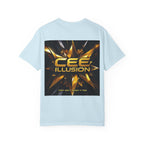 Cee Illusion Graphic T-Shirt — Bold Gold Starburst Design