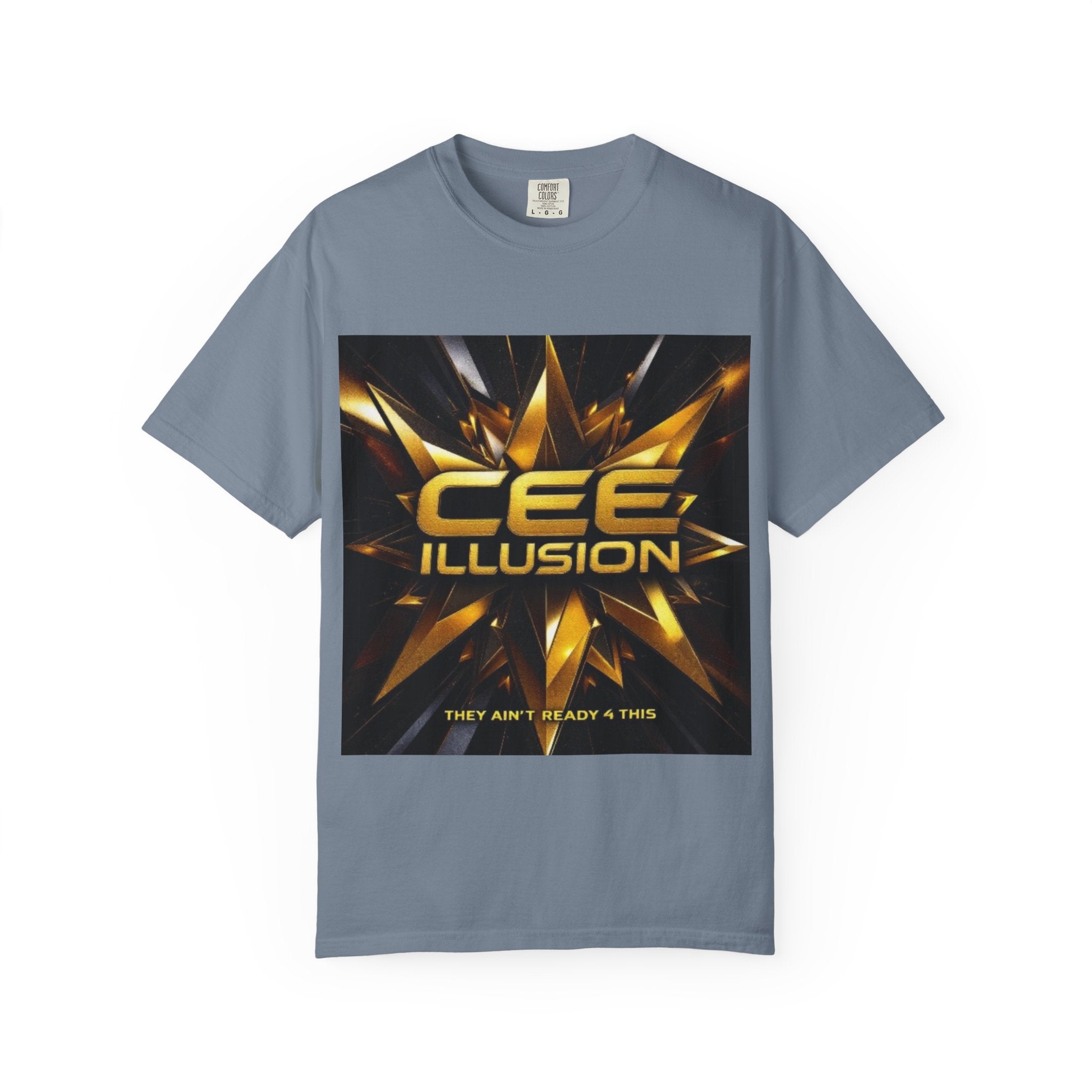 Cee Illusion Graphic T-Shirt — Bold Gold Starburst Design