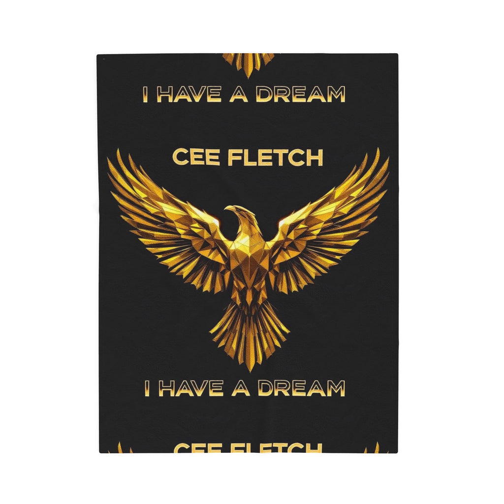 Velveteen Blanket — Gold Phoenix "I Have a Dream" Personalized Throw