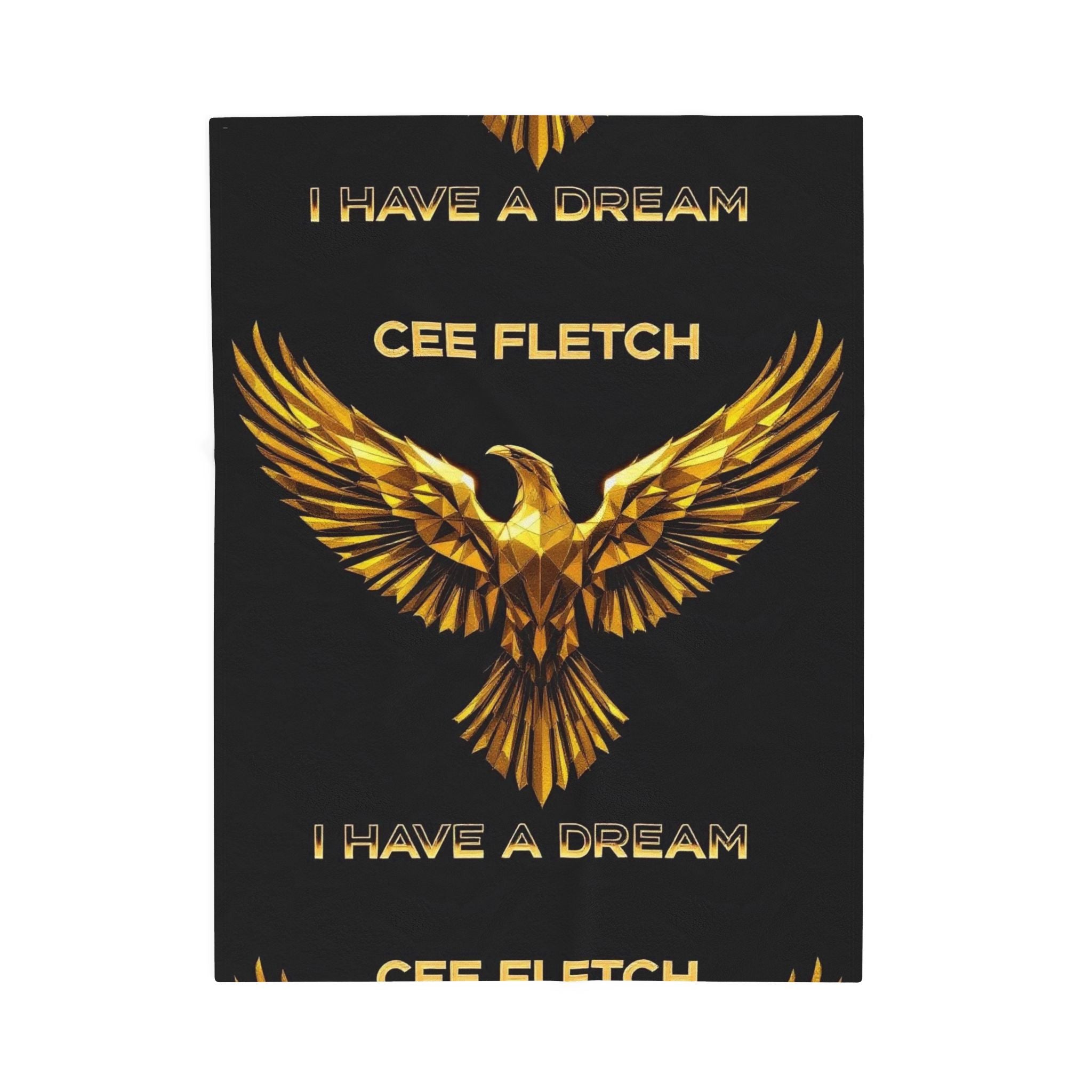 Velveteen Blanket — Gold Phoenix "I Have a Dream" Personalized Throw