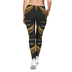 Gold Wing Pattern Leggings — "I Have a Dream" Inspirational All-Over Print Leggings